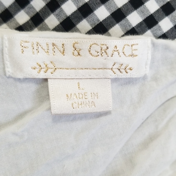 FINN & GRACE Gingham print shift dress. Size L - Picture 3 of 6